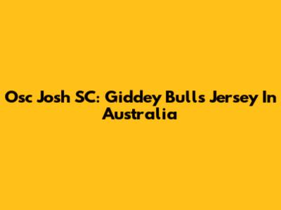 Osc Josh SC: Giddey Bulls Jersey In Australia