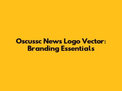 Oscussc News Logo Vector: Branding Essentials