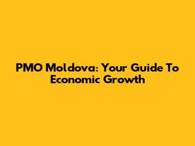 PMO Moldova: Your Guide To Economic Growth