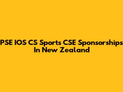 PSE IOS CS Sports CSE Sponsorships In New Zealand