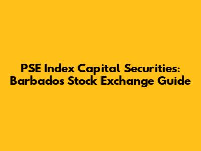 PSE Index Capital Securities: Barbados Stock Exchange Guide