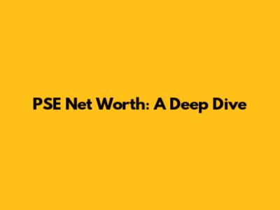 PSE Net Worth: A Deep Dive