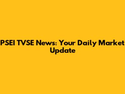 PSEI TVSE News: Your Daily Market Update