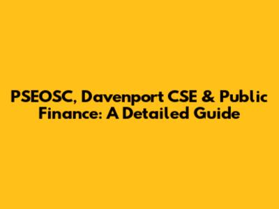 PSEOSC, Davenport CSE & Public Finance: A Detailed Guide