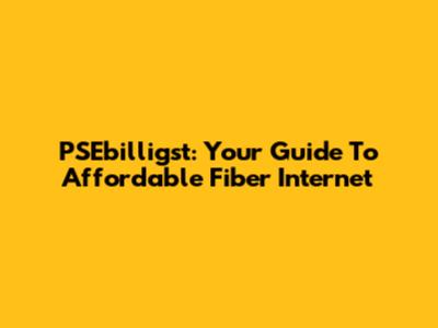 PSEbilligst: Your Guide To Affordable Fiber Internet