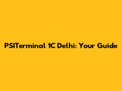 PSITerminal 1C Delhi: Your Guide