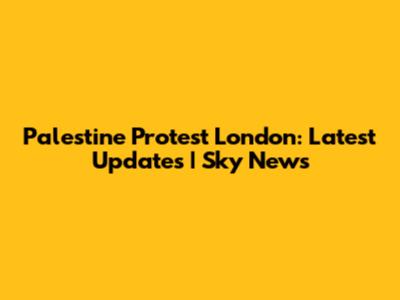 Palestine Protest London: Latest Updates | Sky News