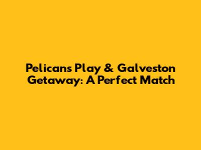 Pelicans' Play & Galveston Getaway: A Perfect Match