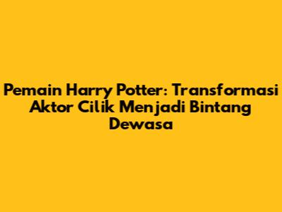 Pemain Harry Potter: Transformasi Aktor Cilik Menjadi Bintang Dewasa