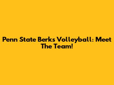 Penn State Berks Volleyball: Meet The Team!