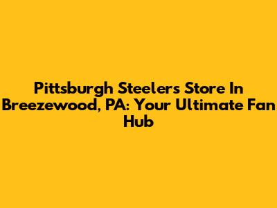 Pittsburgh Steelers Store In Breezewood, PA: Your Ultimate Fan Hub