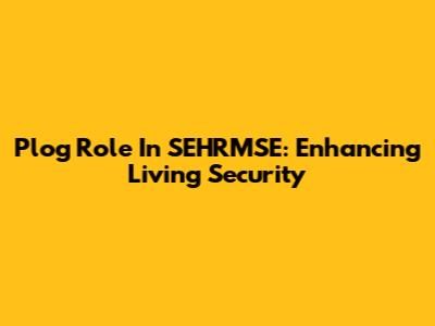 Plog Role In SEHRMSE: Enhancing Living Security
