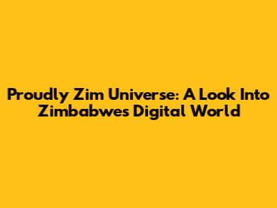 Proudly Zim Universe: A Look Into Zimbabwe's Digital World