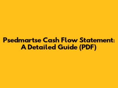 Psedmartse Cash Flow Statement: A Detailed Guide (PDF)