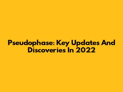 Pseudophase: Key Updates And Discoveries In 2022