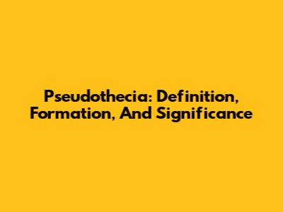 Pseudothecia: Definition, Formation, And Significance