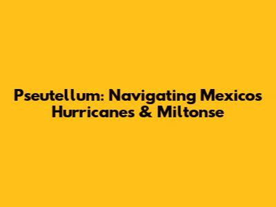 Pseutellum: Navigating Mexico's Hurricanes & Miltonse