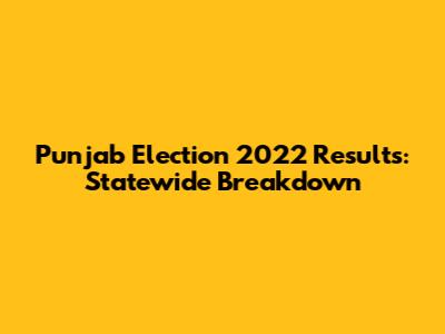 Punjab Election 2022 Results: Statewide Breakdown