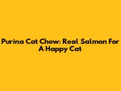 Purina Cat Chow: Real Salmon For A Happy Cat