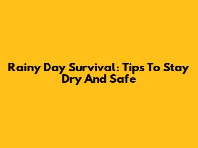 Rainy Day Survival: Tips To Stay Dry And Safe