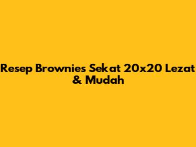Resep Brownies Sekat 20x20 Lezat & Mudah