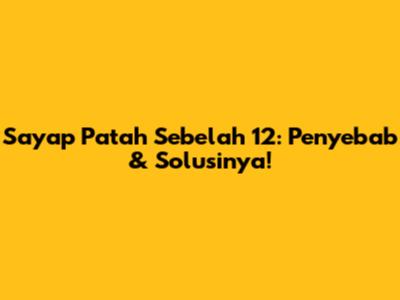 Sayap Patah Sebelah 12: Penyebab & Solusinya!