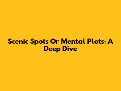 Scenic Spots Or Mental Plots: A Deep Dive