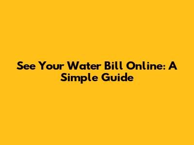 See Your Water Bill Online: A Simple Guide