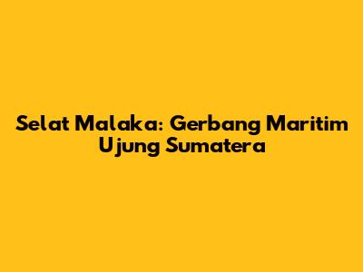 Selat Malaka: Gerbang Maritim Ujung Sumatera