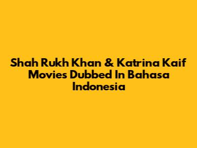 Shah Rukh Khan & Katrina Kaif Movies Dubbed In Bahasa Indonesia