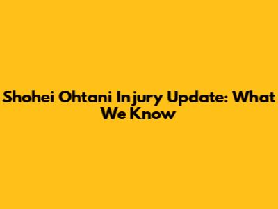 Shohei Ohtani Injury Update: What We Know