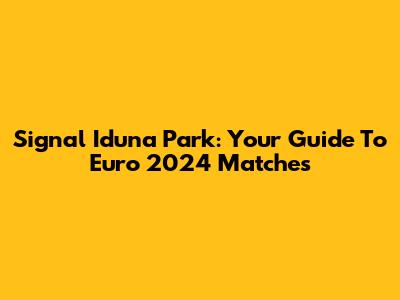 Signal Iduna Park: Your Guide To Euro 2024 Matches