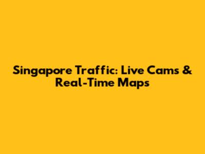 Singapore Traffic: Live Cams & Real-Time Maps
