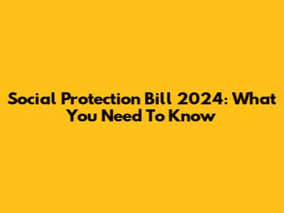 Social Protection Bill 2024: What You Need To Know