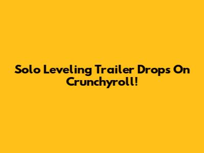 Solo Leveling Trailer Drops On Crunchyroll!