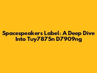 Spacespeakers Label: A Deep Dive Into Tuy7875n D7909ng