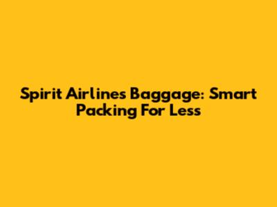 Spirit Airlines Baggage: Smart Packing For Less