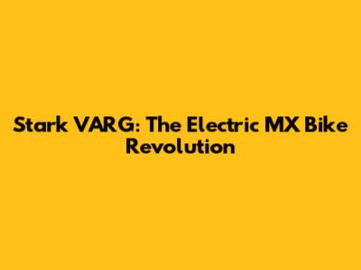 Stark VARG: The Electric MX Bike Revolution