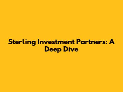 Sterling Investment Partners: A Deep Dive