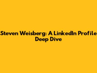 Steven Weisberg: A LinkedIn Profile Deep Dive