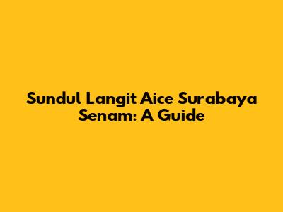 Sundul Langit Aice Surabaya Senam: A Guide
