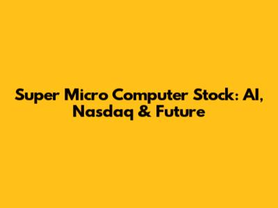Super Micro Computer Stock: AI, Nasdaq & Future