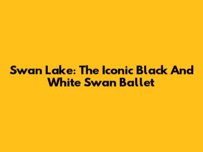 Swan Lake: The Iconic Black And White Swan Ballet