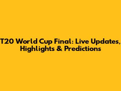 T20 World Cup Final: Live Updates, Highlights & Predictions