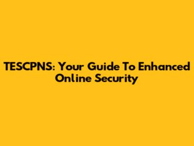 TESCPNS: Your Guide To Enhanced Online Security