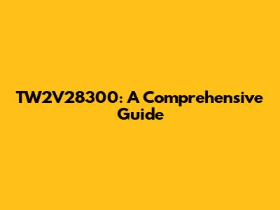 TW2V28300: A Comprehensive Guide