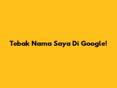 Tebak Nama Saya Di Google!