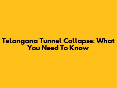 Telangana Tunnel Collapse: What You Need To Know