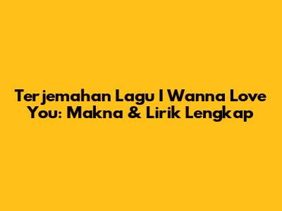 Terjemahan Lagu 'I Wanna Love You': Makna & Lirik Lengkap