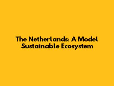 The Netherlands: A Model Sustainable Ecosystem